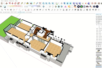 draw your 2d layout plan sketch to 3d with sketchup
