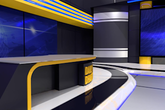 3d virtual studio, 3d floor plan, green screen TV production