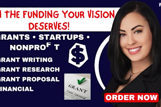 research, write, and apply for nonprofit grants or startup funding