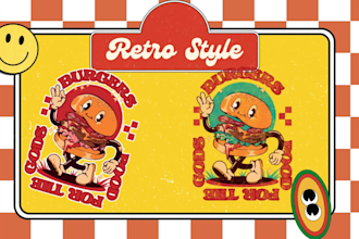 create retro vintage cartoon illustration and pop art style