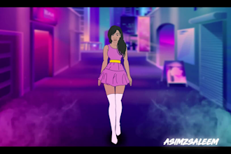 create lofi 2d anime character animation music video