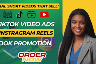 create tiktok video instagram reels youtube short video ads and book promotion