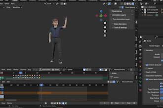 rig 3d character in blender 3d, 3d animation video, 3d rigging