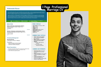 do professional marriage CV and biodata writing services
