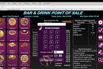 develop a touchscreen excel based pos for your business
