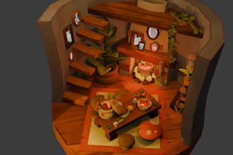 model and texturing low poly or cartoon assets