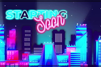made city neon twitch overlay template