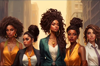 design african american ai headshot and illustrations in any style