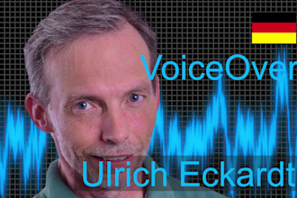 record german voice over with a trustful male voice
