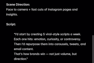 write viral reels or tiktok scripts with captions for your brand