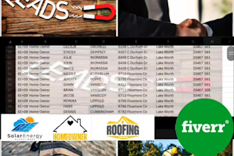 do all kind of USA solar,homeowners,roofing data targeted leads on high response