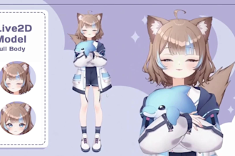 draw and rig custom male or female 2d vtuber model, live2d rigging,vtuber outfit