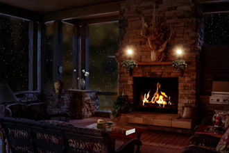 create relaxing fireplace meditation video with fire crackle sounds