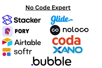 design pory, stacker, softr airtable, glide, bubble, noloco, coda, bubble, xano