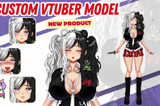 draw custom anime live2d vtuber model ready to rigging for stream high quality