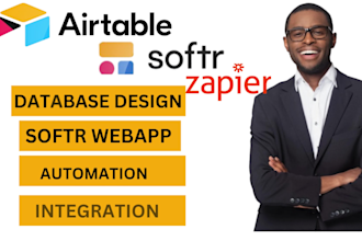 setup airtable database, client portal, softr webapp and zapier automation