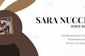 record a passionate,warm, flirty, female american voice over
