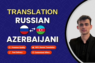 provide russian and azerbaijani translation and proofreading