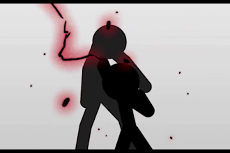 create 2d stick figure style cartoon animation