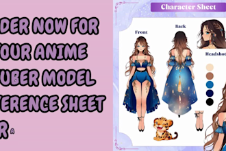 draw anime oc vtuber model live2d vtuber rig vseeface for vtube studio streaming