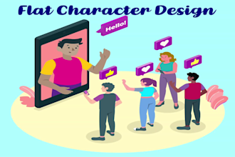 create modern flat vector illustration  for web or business