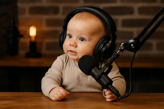 craft massive ai baby podcast video news baby for youtube or tiktok