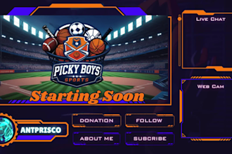 design a unique atmospheric animated twitch overlay and kick overlay