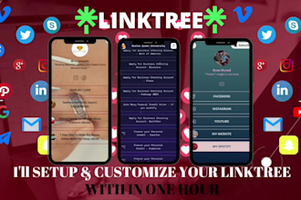 setup and customize linktree landing page with in one hour
