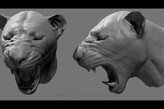 do realistic 3d vfx animal composite, cgi animal model for various uses