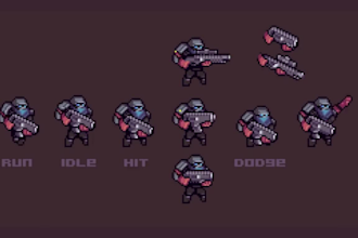 create pixel art character, sprite sheet, animations for you