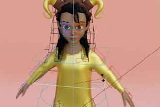 rig 3d character in maya, blender for animation, unity games