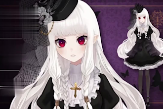 draw iive 2d vtuber model, live 2d rigging, vtuber model, live streaming avatar