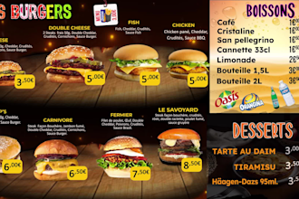 design menu boards digital tv for restaurant