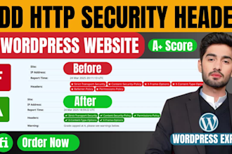 add security header for wordpress website and remove malware