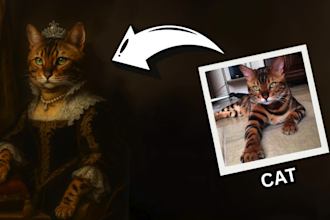 turn your pet into a royal portrait