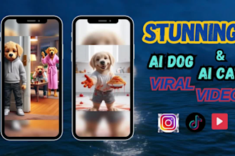 custom pet portrait of your cat or dog in any style using ai