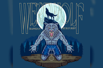 do custom tshirt design with vintage dark or horror art