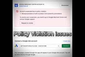 fix google merchant center suspension, misrepresentation