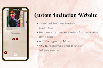 design any wedding or birthday invitation website