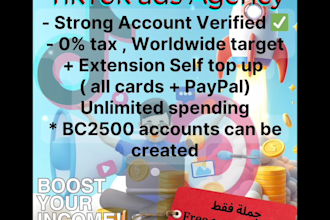 create agency ads accounts verified self top up , 0 tax
