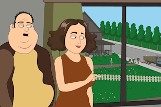 make professional custom 2d cartoon animation video