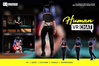 do custom vr chat, vr character and 3d vtuber model design with full rigging
