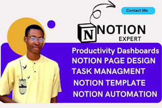 create custom notion template for business creators and teams productivity