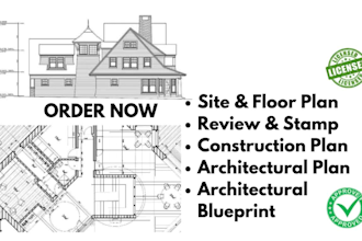 draw stamp architectural construction plan, city permit mep engineering drawing