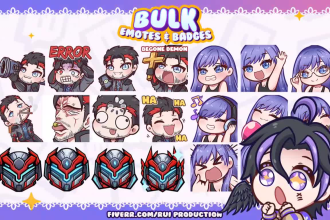 create vtuber chibi emotes, sub badges in bulk for twitch, discord, youtube