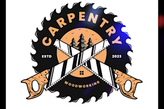 design carpentry woodwork and wood craft logo