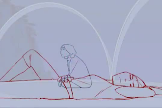 create traditional 2d animation, line art, 2d frame by frame animation