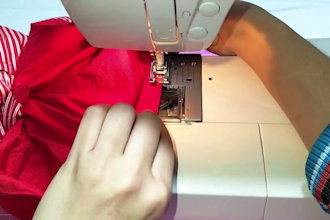 sew kids items, dresses from pattern make a video process