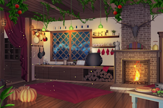 draw animated background overlay for twitch, streamer, vtuber