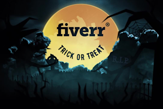 create a graveyard logo intro for halloween